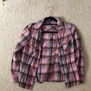 Pink and blue flannel